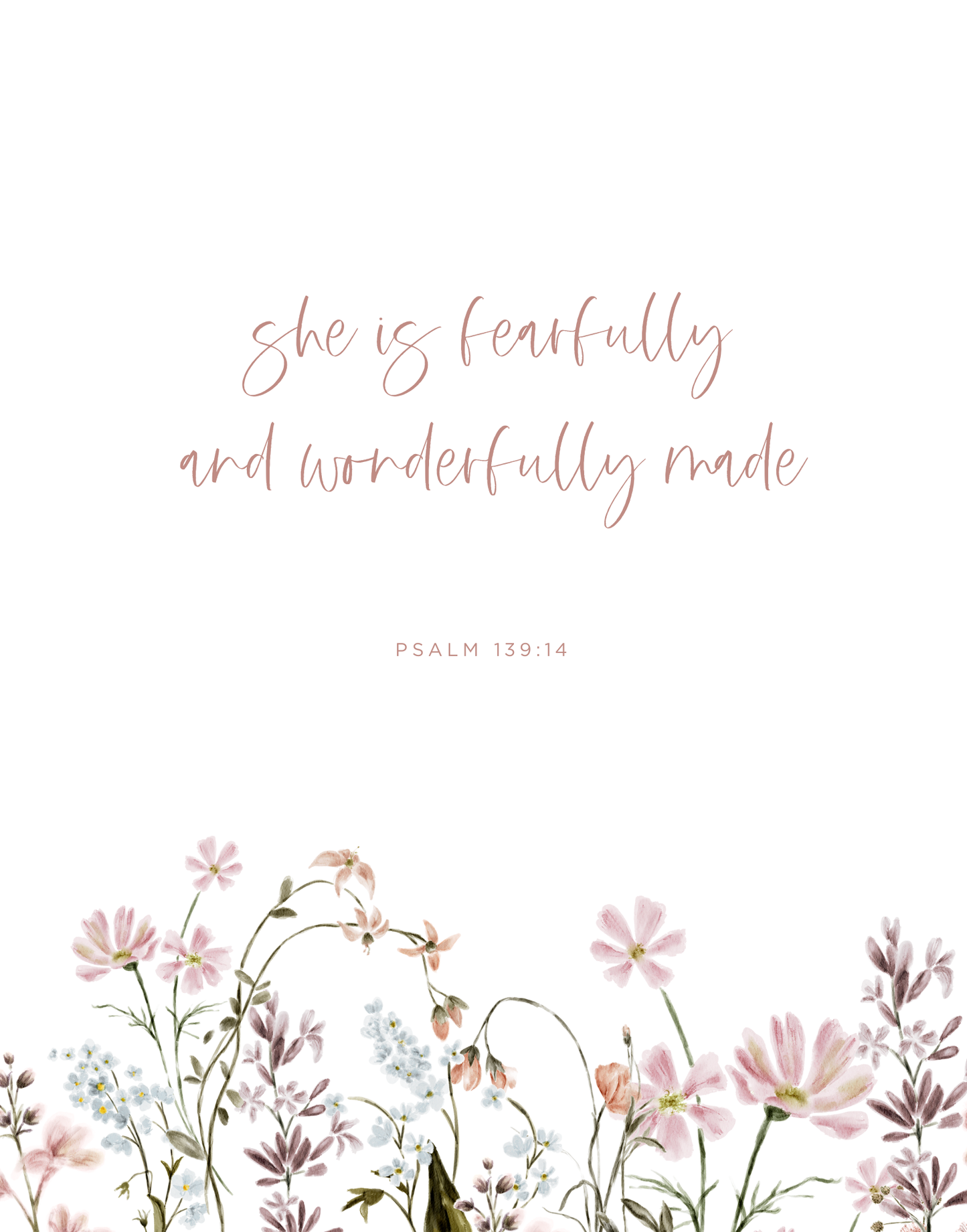 Psalm and Proverbs with Pink Flowers