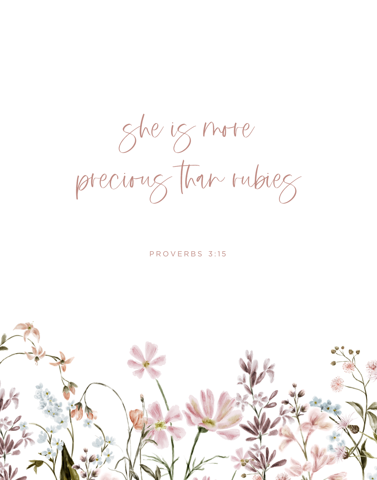 Psalm and Proverbs with Pink Flowers