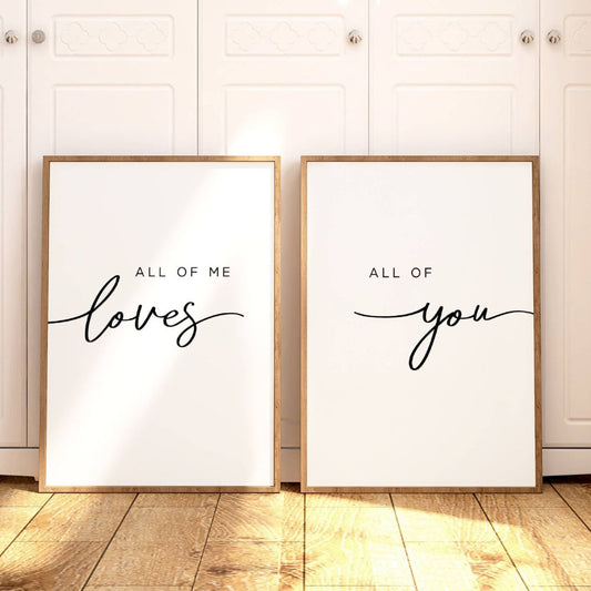 set of 2 bedroom wall art
