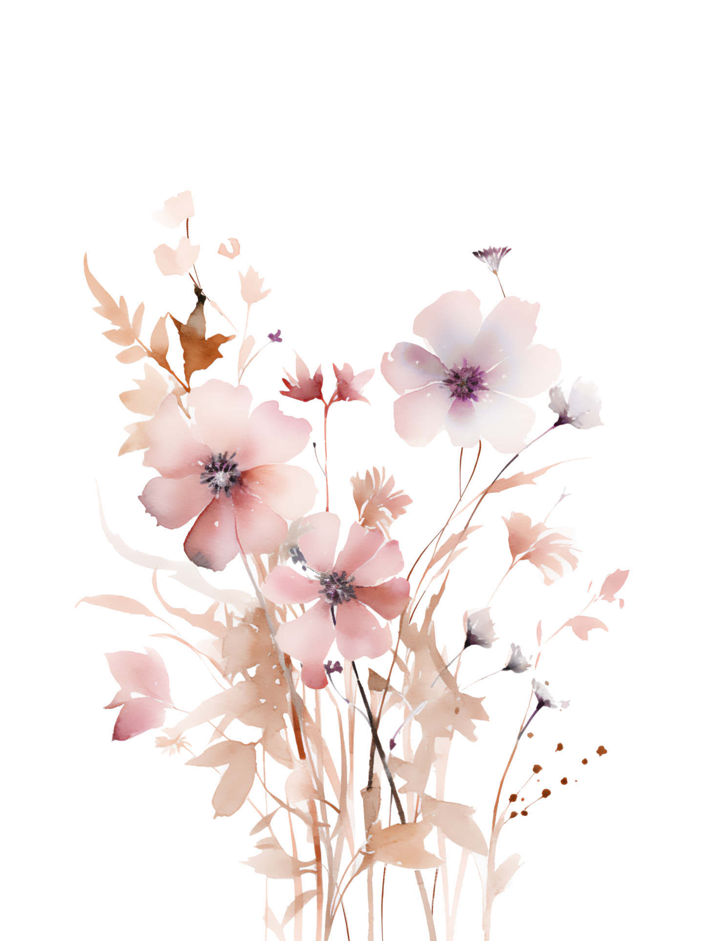 Watercolor Flower Combination Set