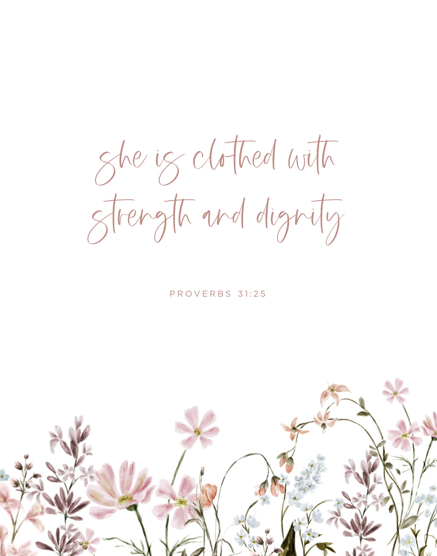 Psalm and Proverbs with Pink Flowers