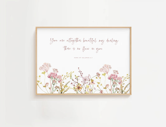 Bible Verse Nursery Sign Song of Solomon 4:7