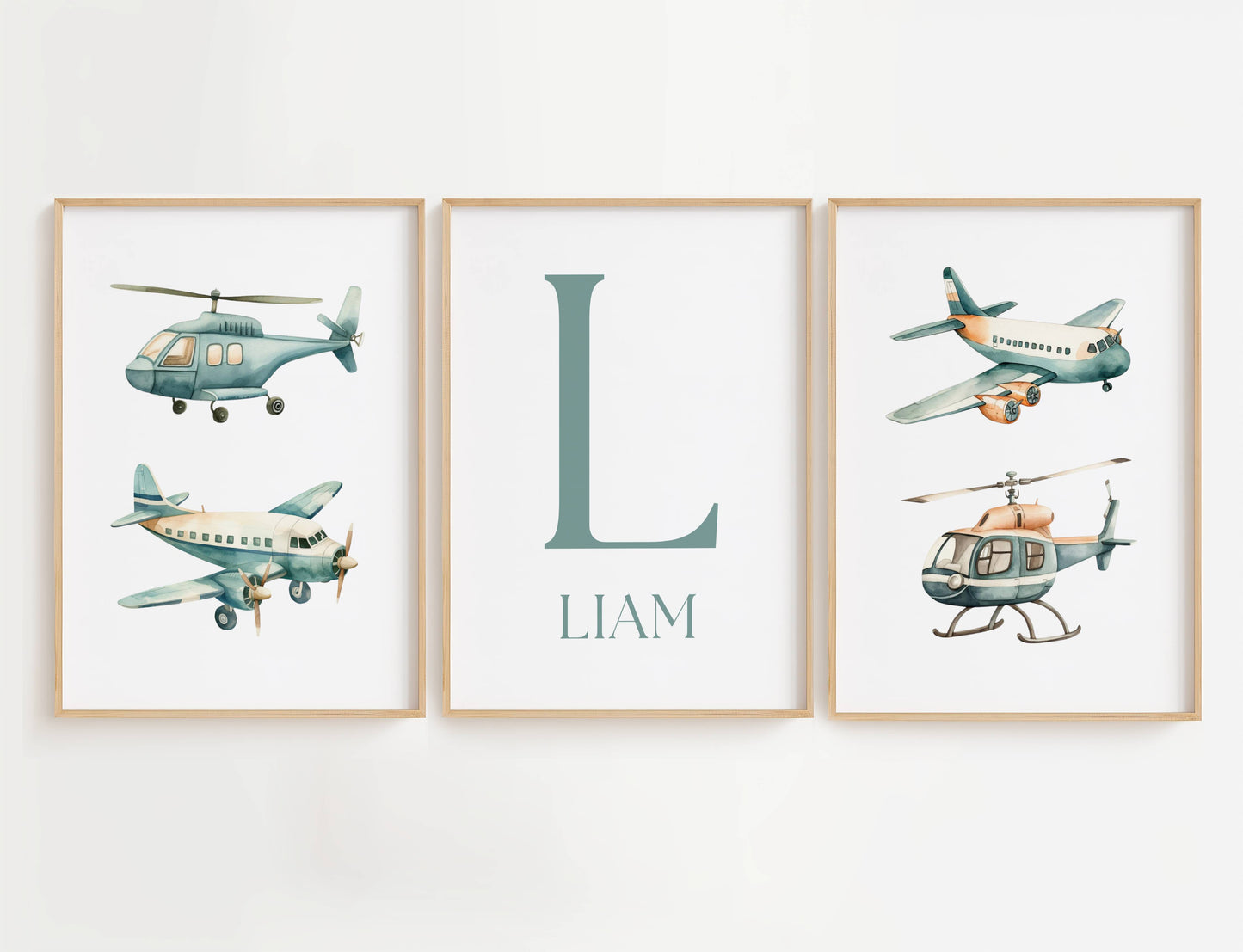 Airplane & Helicopter Print Set