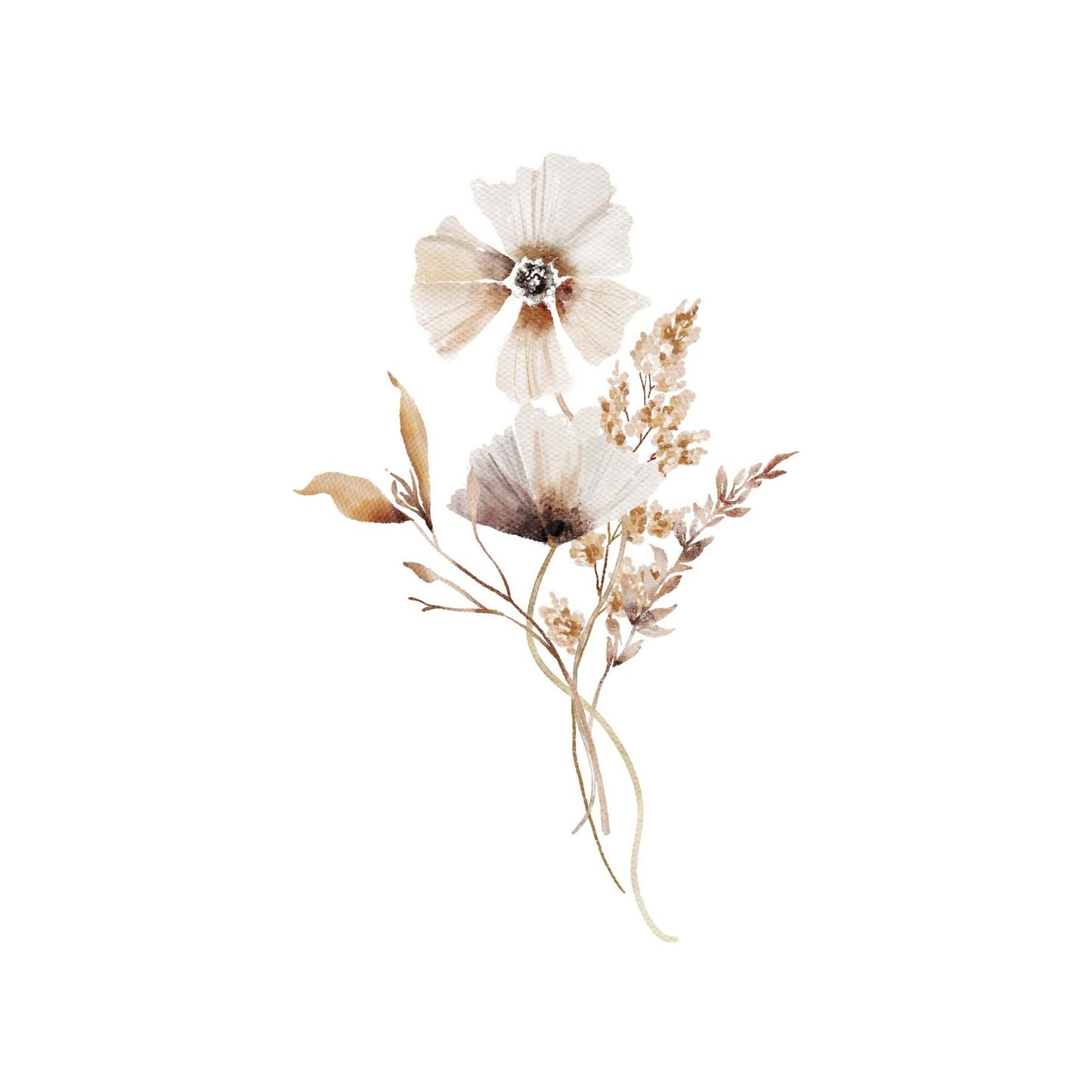 boho wildflower wall art set of 3