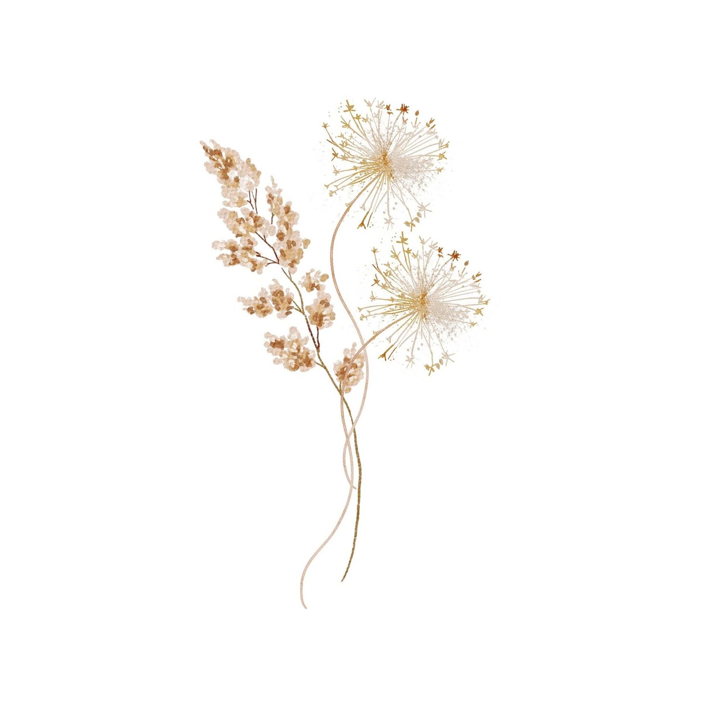 boho wildflower wall art set of 3