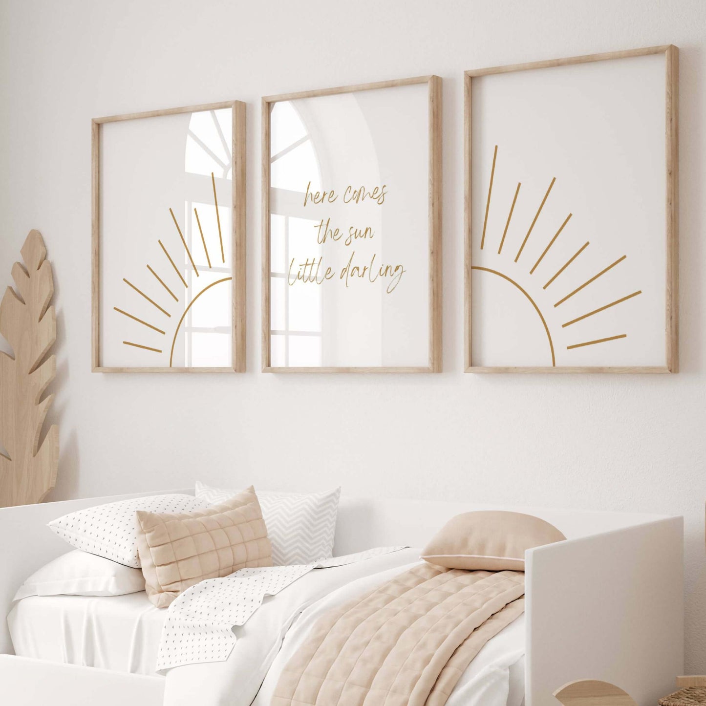 gender neutral nursery wall art set of 3 with sunshine
