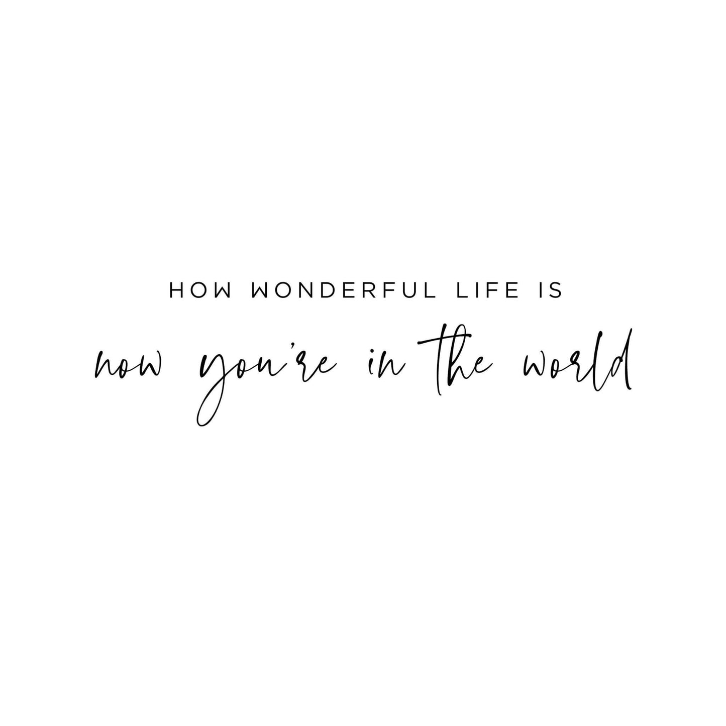How Wonderful Life Is