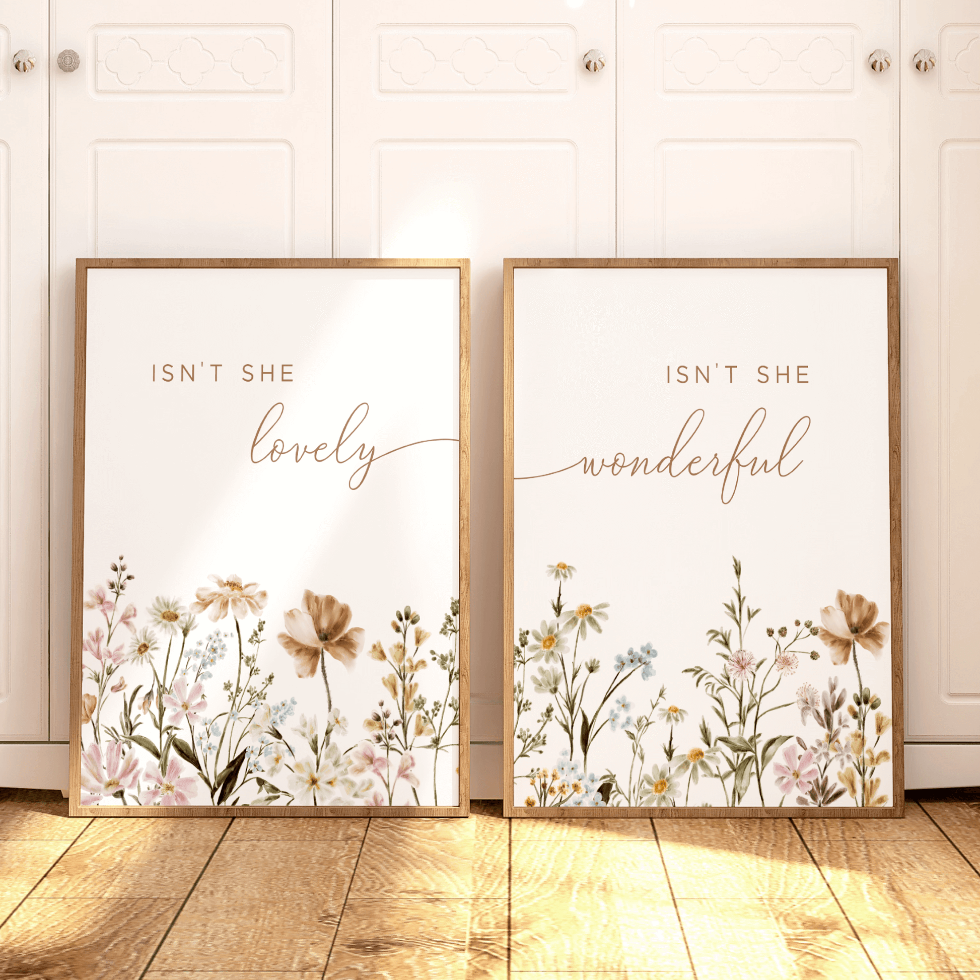 botanical nursery wall art set of 2 prints