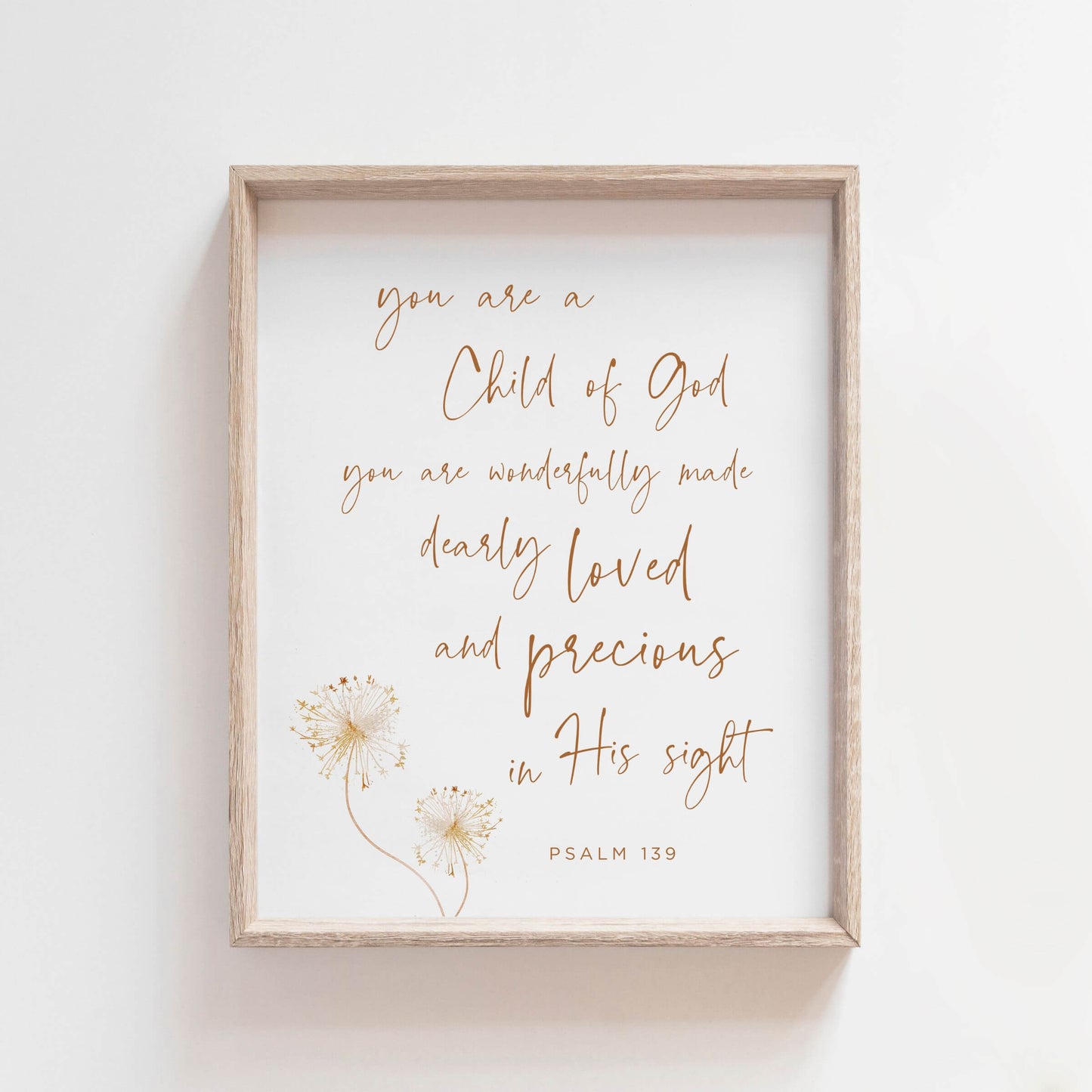 YOu are a child of God wall art for nursery in a wooden frame