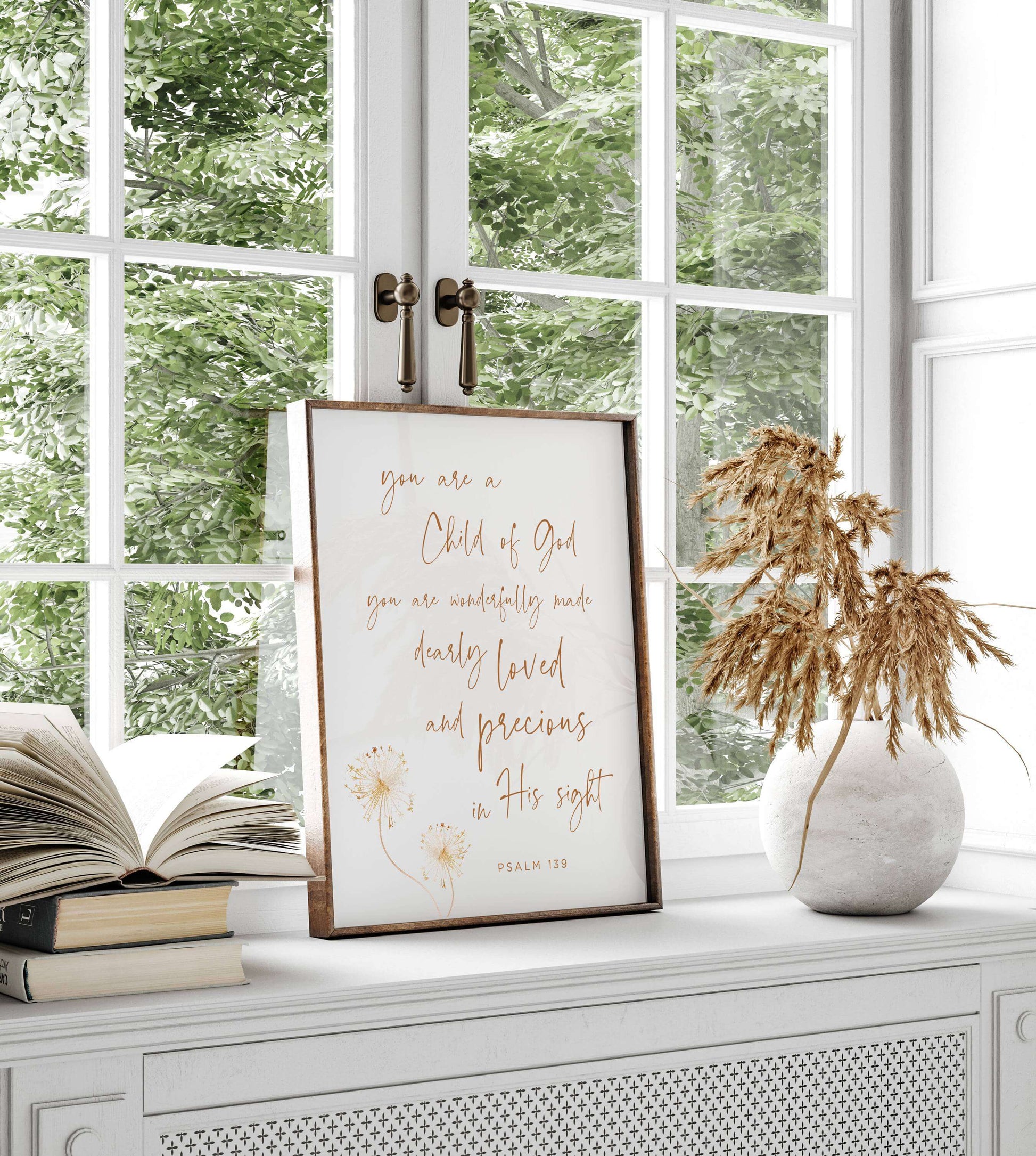 You are a child of God wall art for nursery in a wooden frame