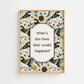 Decorative card with floral design and text on a white background