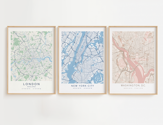 Map Wall Art – Modern Location & Coordinate Prints