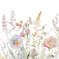 Pastel Flowers Wall Art. Featuring beautiful watercolor blooms in dreamy shades of blush pink, peach, lavender, and cream, 