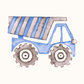 colorful construction trucks nursery print set