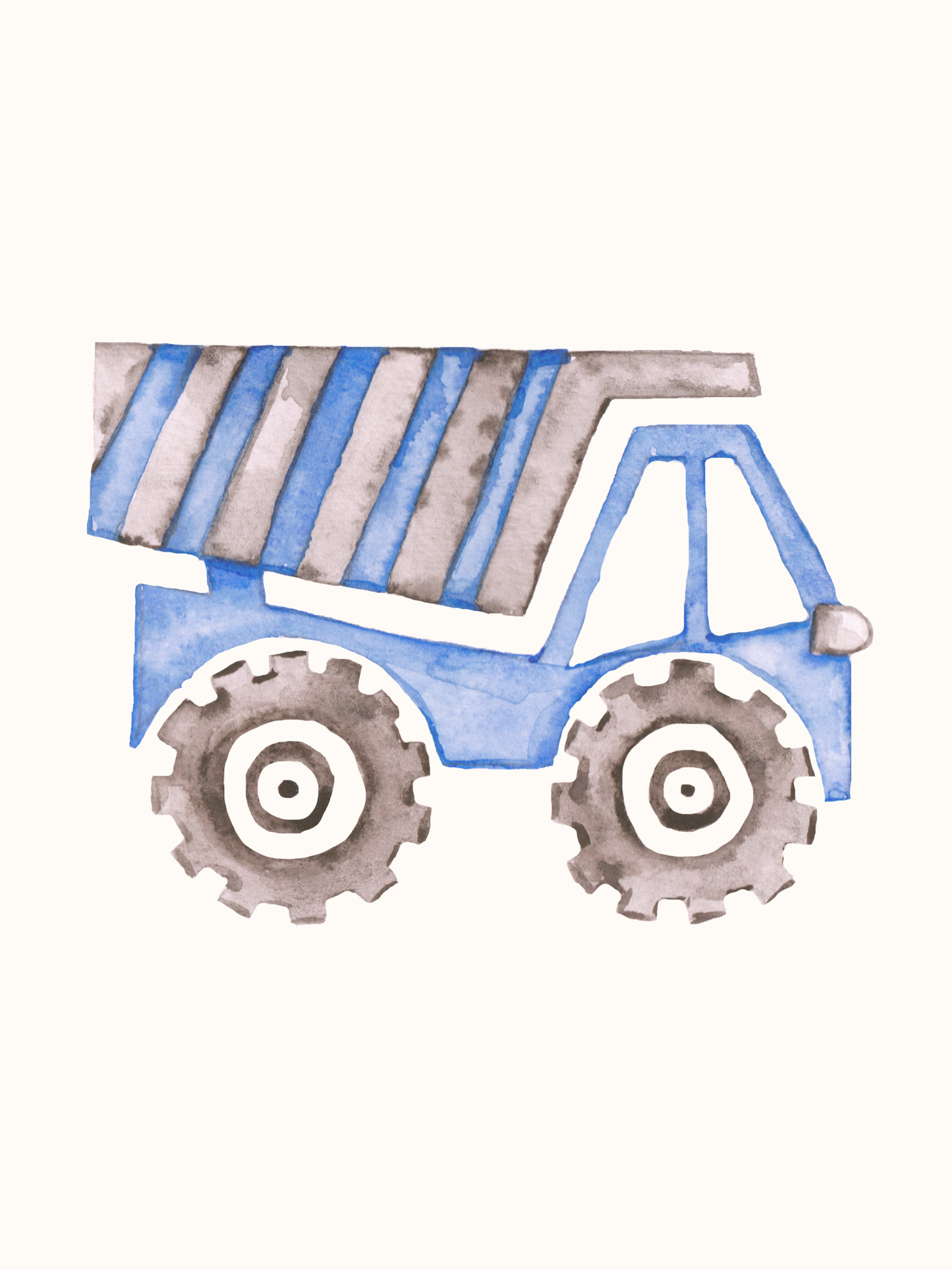 colorful construction trucks nursery print set