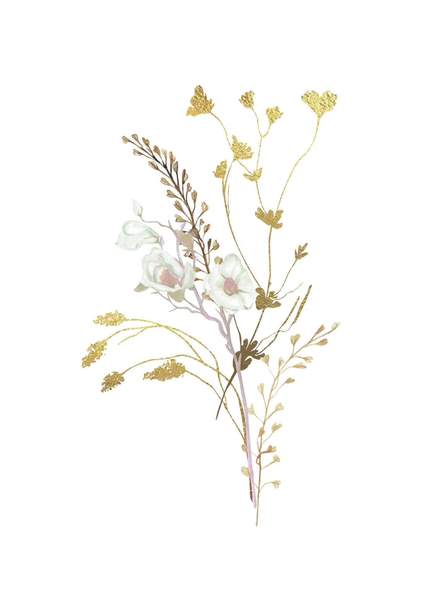 Vintage Pink and Yellow Flowers