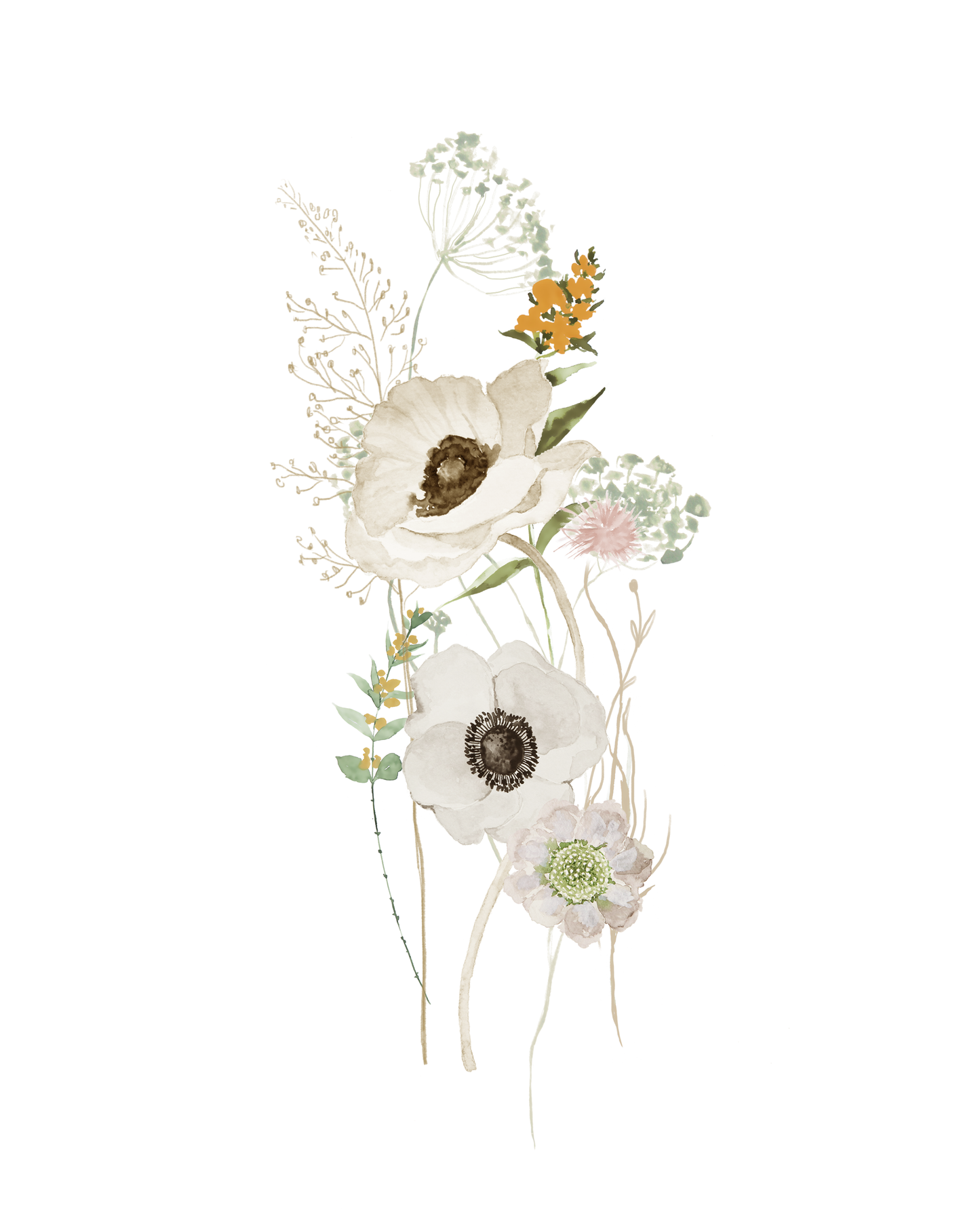 Vintage White Flowers