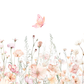 Pink Flower and Butterfly Nursery Print Set