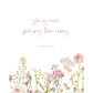 Christian nursery wall art with bible verse and flowers set of 3