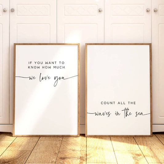 Nursery Wall Art Set of 2 prints If You Want to Know How Much We Love You