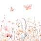 Pink Flower and Butterfly Nursery Print Set