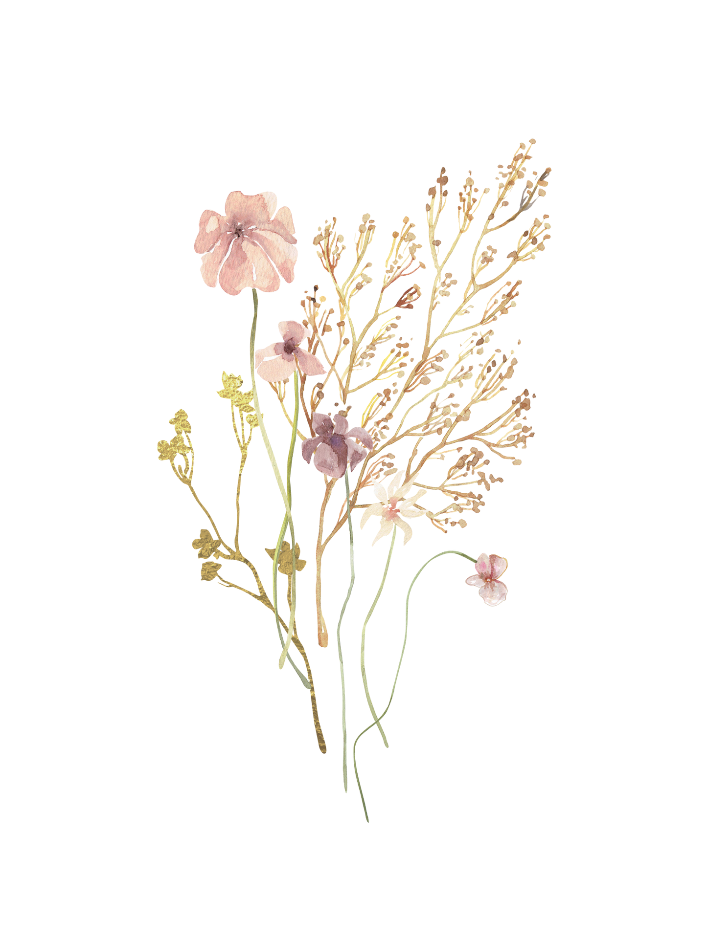 Vintage Pink and Yellow Flowers