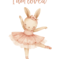 Pink Bunny Ballerinas with Affirmations Wall Art