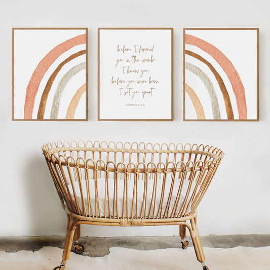 Before I Formed You Wall Art with Neutral Rainbows