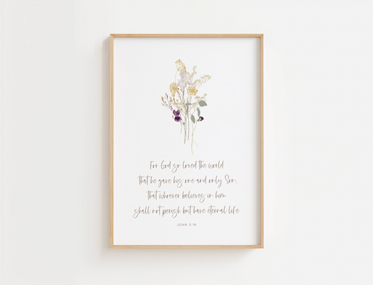 John 3:16 with Wildflowers