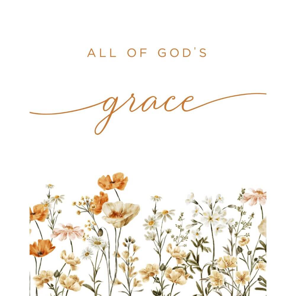 All of God's Grace in One Tiny Face Christian Wall Art Set of 2 with wildflowers
