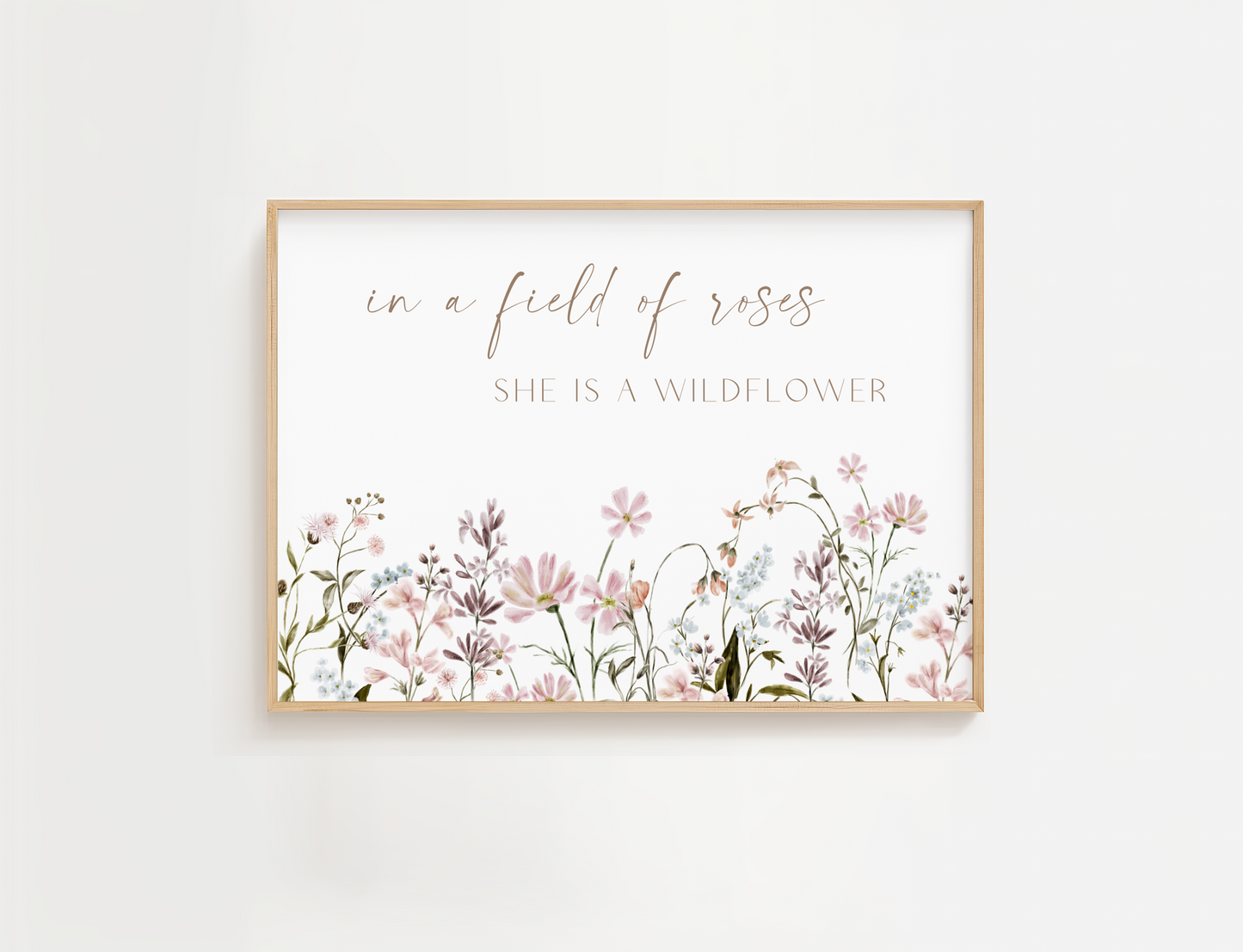 In a Field of Roses with Pink Flowers