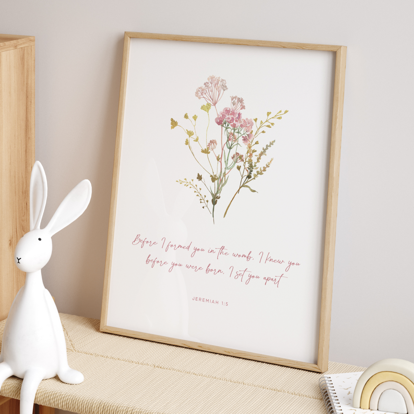 Jeremiah 1:5 Bible Verse with Pink Flowers