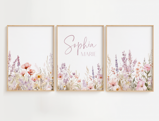 Lavender and Pink Flowers