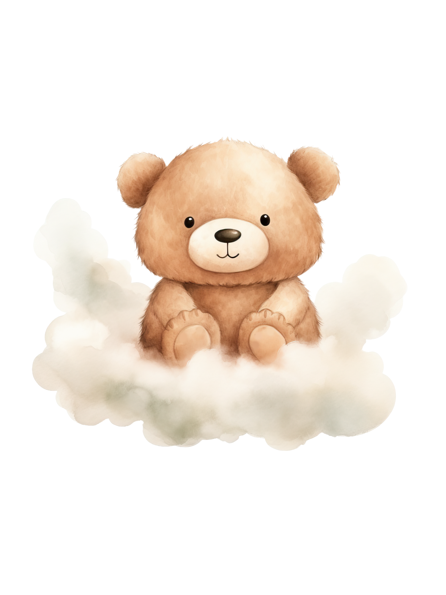 Bear nursery wall art set featuring brown bears, clouds, moons and stars. This set of 3 also includes a personalized nursery name sign. Boy nursery wall art for baby boy room.