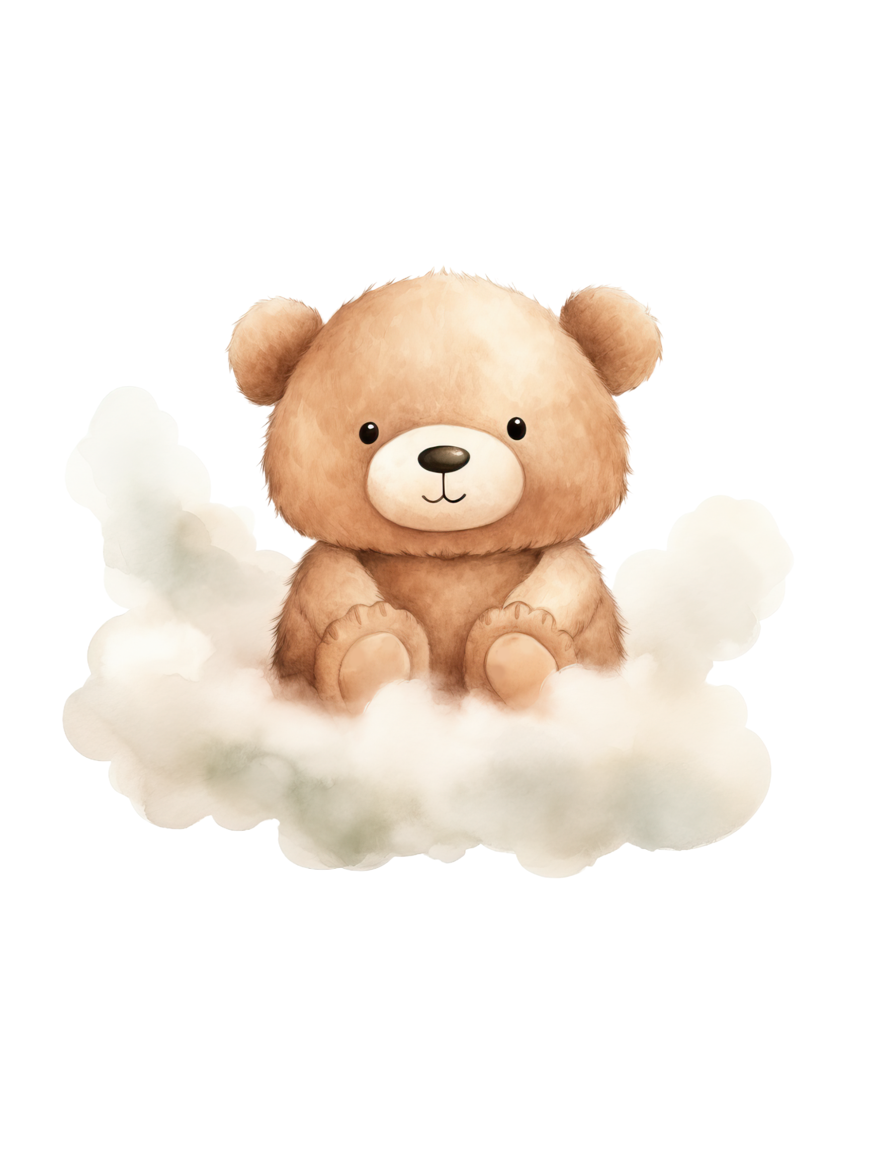 Bear nursery wall art set featuring brown bears, clouds, moons and stars. This set of 3 also includes a personalized nursery name sign. Boy nursery wall art for baby boy room.
