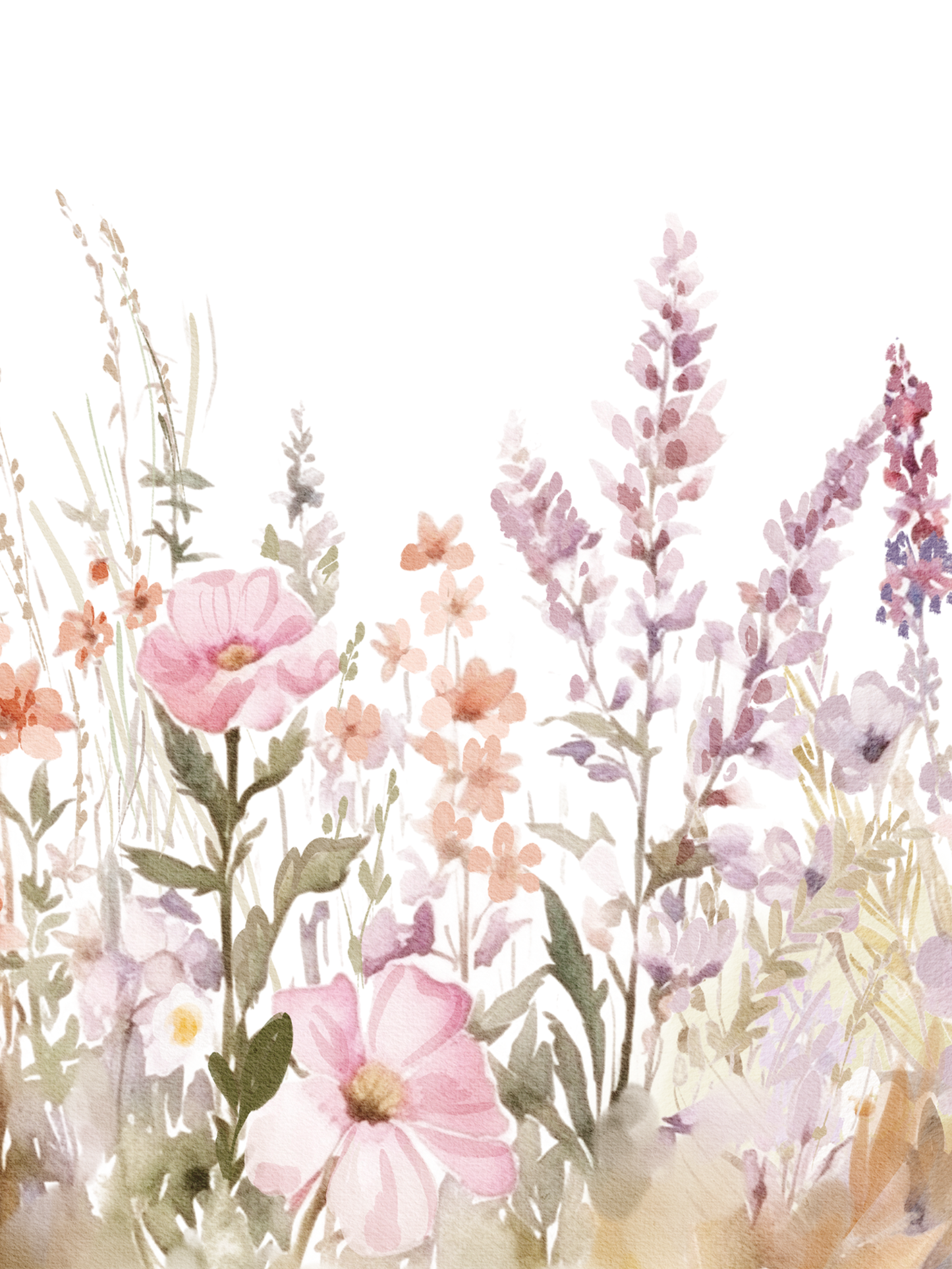 Flower nursery wall art featuring purple and pink flowers. Girl nursery wall art for baby girl room.
