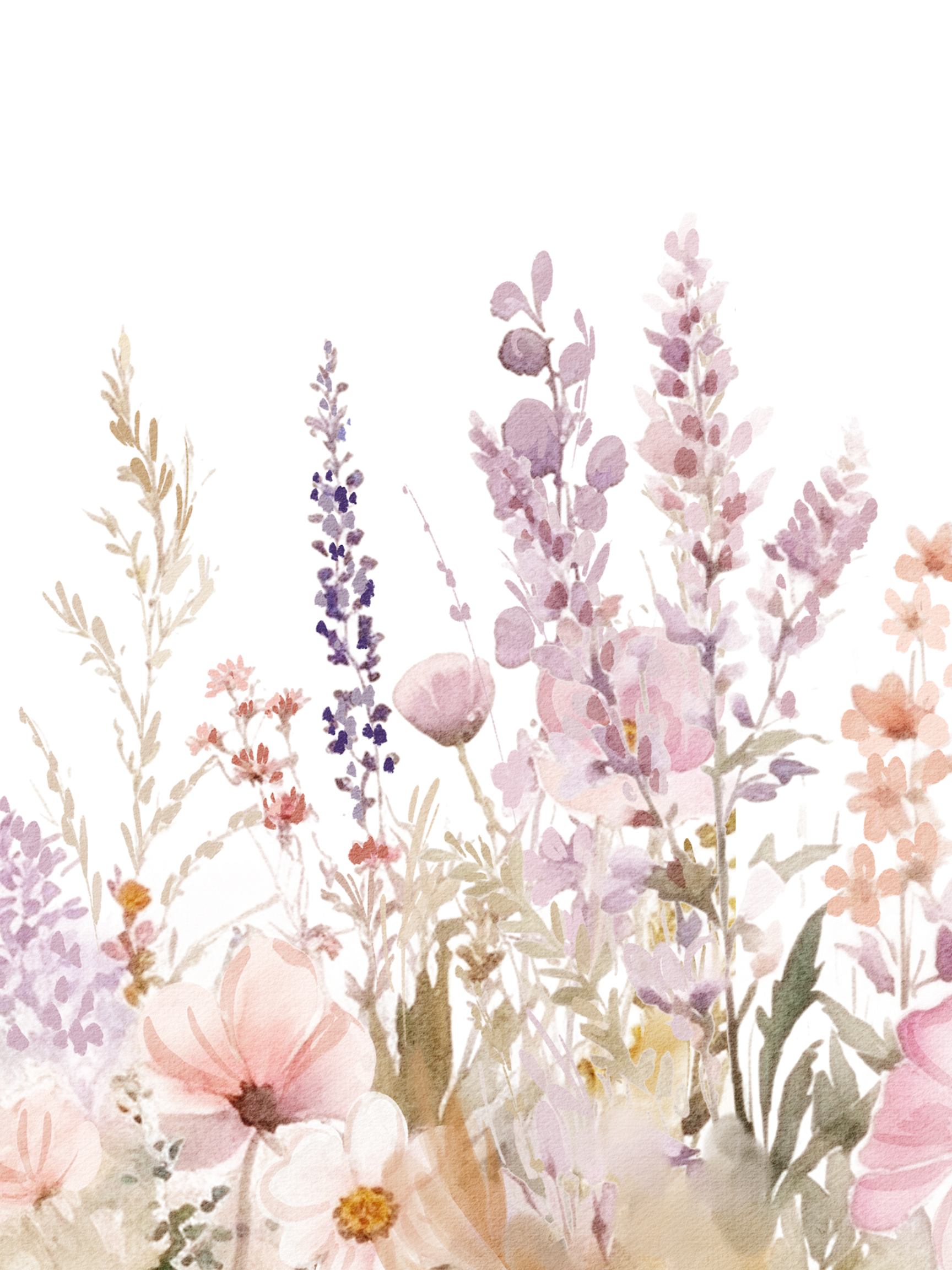 Flower nursery wall art featuring purple and pink flowers. Girl nursery wall art for baby girl room.