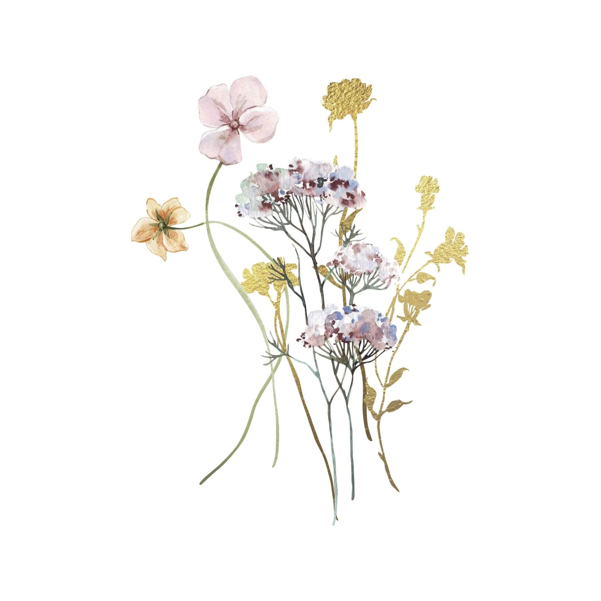 Purple and gold wildflowers for a wall art set.