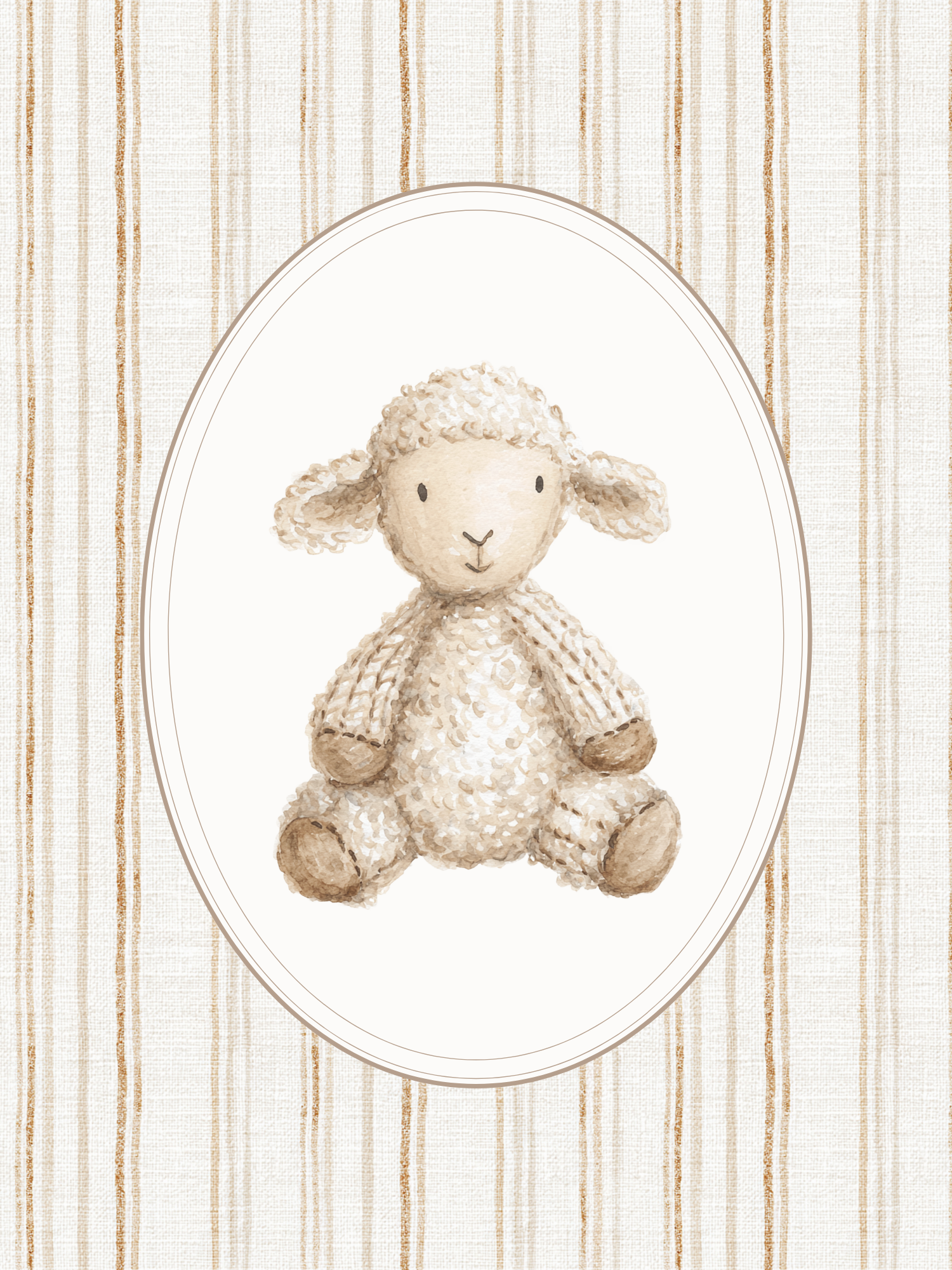Vintage animal nursery wall art set featuring a white lamb and a nursery quote. Boy nursery wall art for baby boy.