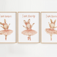 Pink Bunny Ballerinas with Affirmations Wall Art