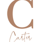 Large letter 'C' with the name 'Carter' below on a white background