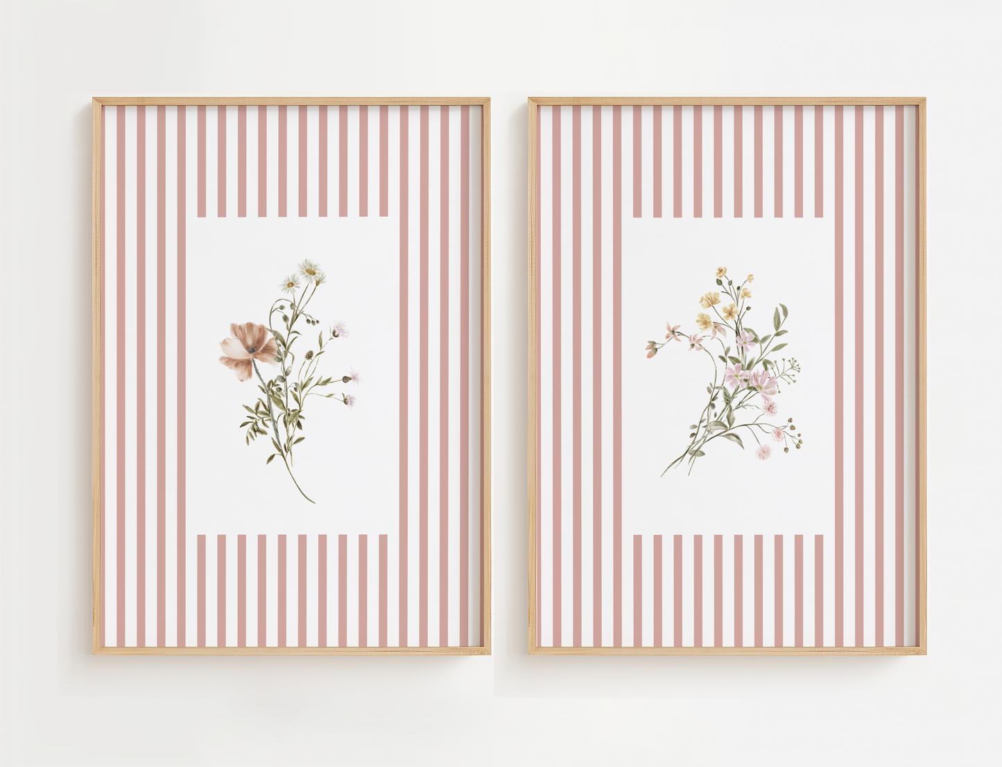 Wildflower Botanical Print Set – Farmhouse Cottagecore Wall Art