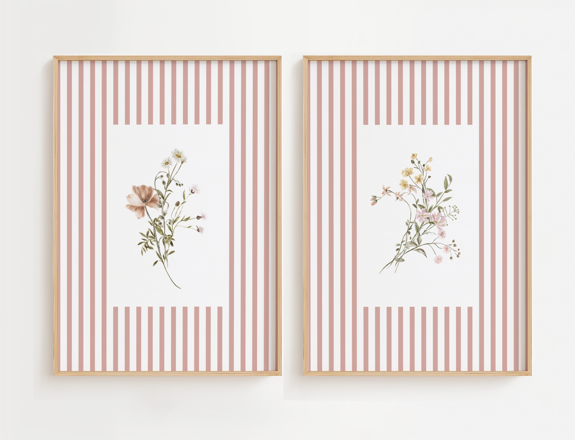 Wildflower Botanical Print Set – Farmhouse Cottagecore Wall Art