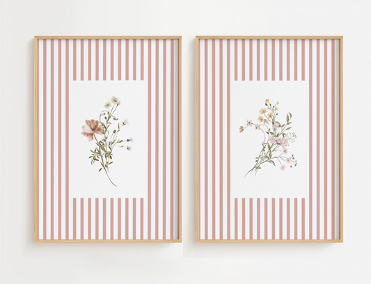 Wildflower Botanical Print Set – Farmhouse Cottagecore Wall Art