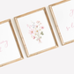 Girl Nursery Wall Art Set of 3, Our Darling Girl Prints, Pink Wildflowers with Bow, Baby Room Pastel Wall Decor Above Crib, Baby Shower Gift