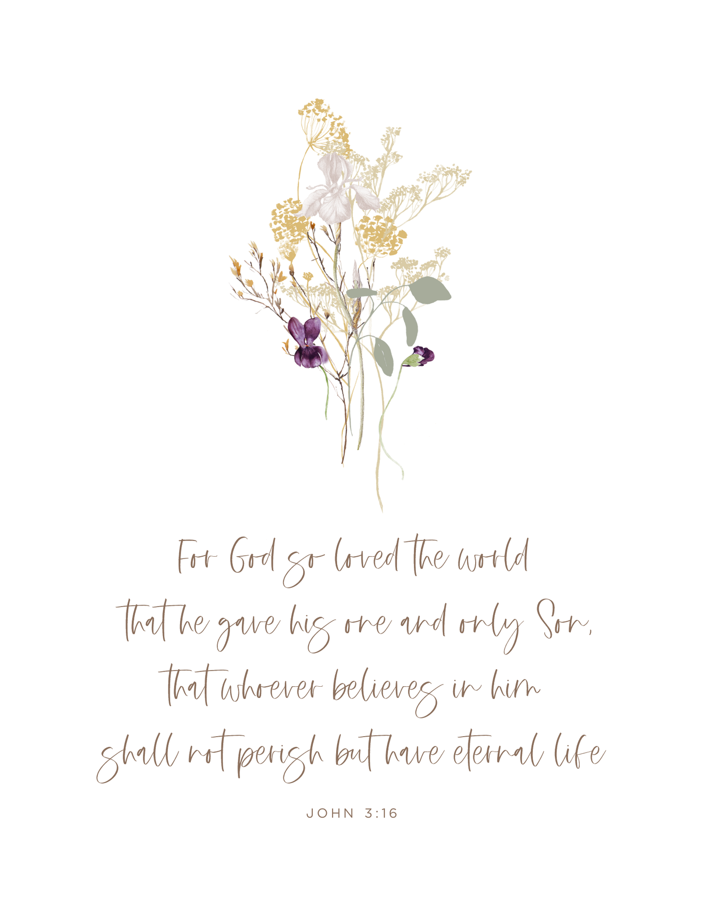 John 3:16 with Wildflowers