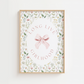 Decorative poster with floral design and 'Long Live Girlhood' text on a white background