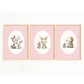 Nursery Prints Animals, Baby Room Wall Art Pink Vintage, Bear and Rabbit Print, Girl Decor Set of 3, Baby Shower Gift Cottagecore