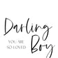 boy nursery wall art darling boy