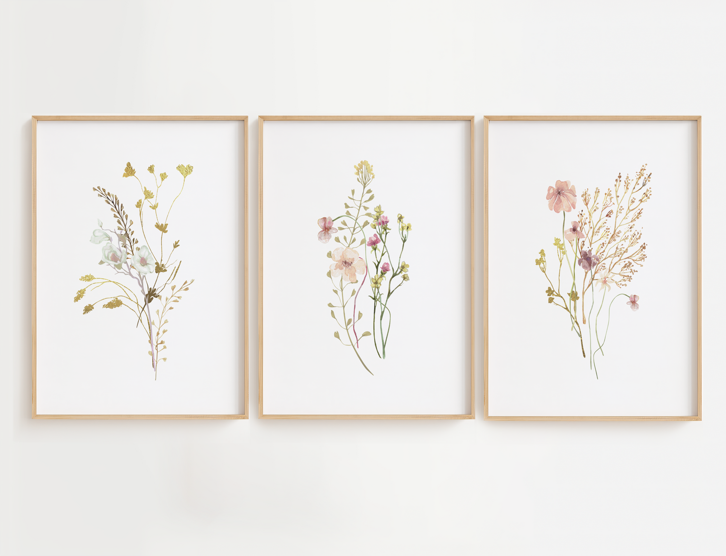 Vintage Pink and Yellow Flowers